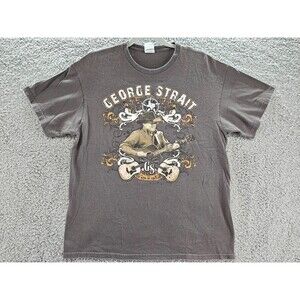 George Strait Shirt Mens Large King of Country Cowboy Rides Away 2013 Brown